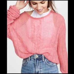 FREE PEOPLE * NWOT Pink Slouchy Bubble Sweater